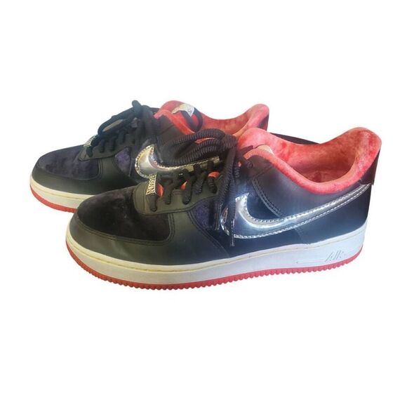 Men's Size 8.5 Nike Air Force 1 Low PRM H-Town Houston  Sneakers Shoes Black Red - Picture 4 of 15